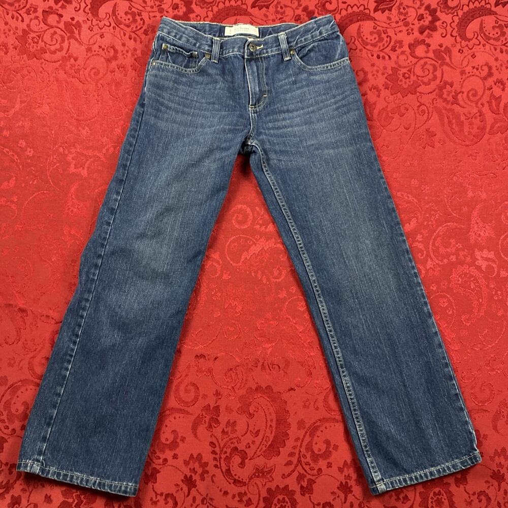 Urban Pipeline Jeans Boys 12 Husky Blue Straight Leg Dark Wash‎ Adjustable Waist